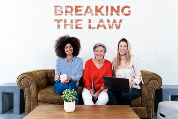 Portrait of successful team of women