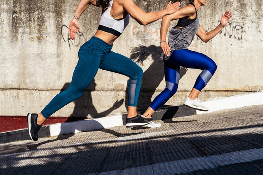 Professional Runners in the street