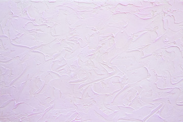 It is a horizontal soft lilac abstract solid background with rough texture. Texture in the form of brush strokes and a spatula. Suitable for any design.
