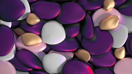Beautiful background with beads, particles and simulation. 3d illustration, 3d rendering.
