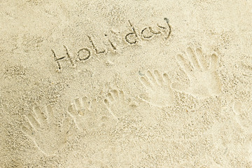 beautiful pattern on the sea sand on nature background