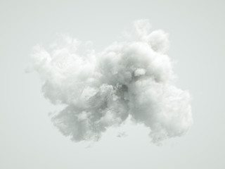 Cloud isolated, steam, smoke. 3d illustration, 3d rendering.