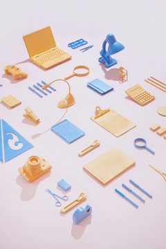 Office Supplies / Stationary /Blue And Yellow