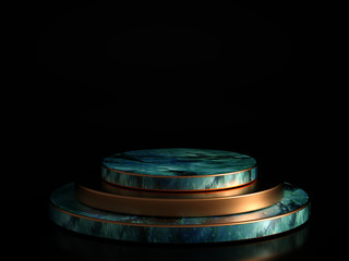 Beautiful, elegant, abstract background with metal and the texture of stone, marble and granite. 3d illustration, 3d rendering.