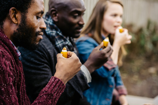 Skeptical Friends Tasting New Foods