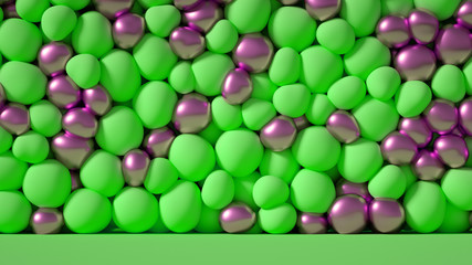 Beautiful background with beads, particles and simulation. 3d illustration, 3d rendering.
