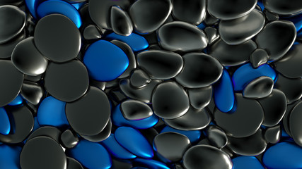 Beautiful background with beads, particles and simulation. 3d illustration, 3d rendering.