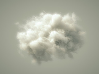 Cloud isolated, steam, smoke. 3d illustration, 3d rendering.