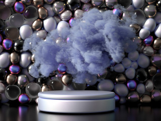 Beautiful background with beads, particles and simulation. 3d illustration, 3d rendering.