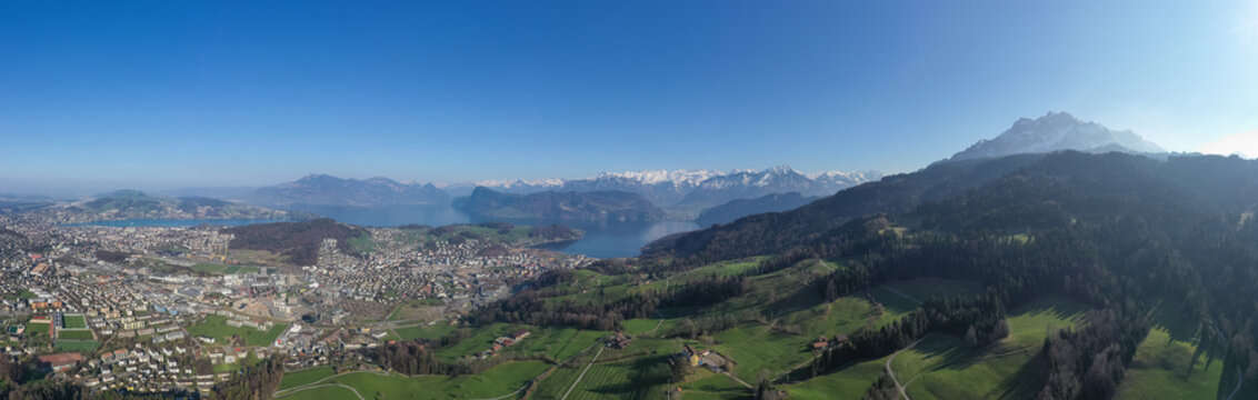 Panoramic view of Lake Lucern