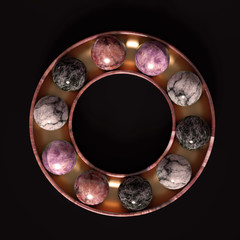 Beautiful, elegant, abstract background with metal and the texture of stone, marble and granite. 3d illustration, 3d rendering.