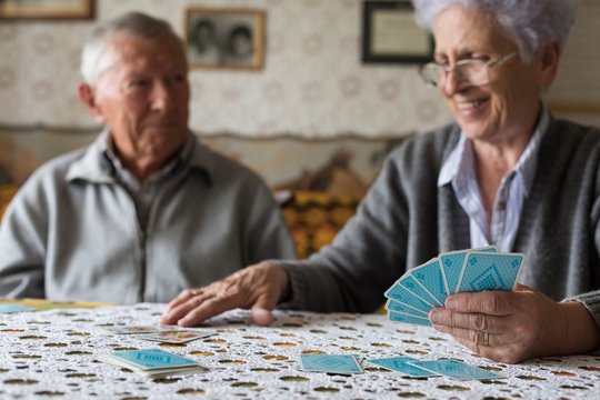 Senior couple having fun
