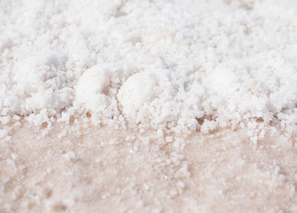 Salt lake in Ukraine. Salt and texture. Crystal salt.