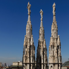 Fototapeta na wymiar Three of the Duomo spires.