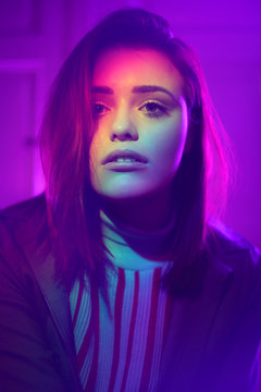 Closeup Portrait Of A Young Beautiful Woman