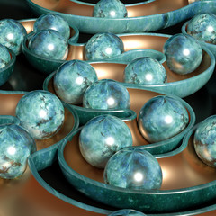Beautiful, elegant, abstract background with metal and the texture of stone, marble and granite. 3d illustration, 3d rendering.