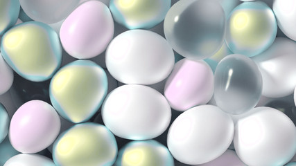 Beautiful background with beads, particles and simulation. 3d illustration, 3d rendering.