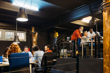 Business group working in creative office