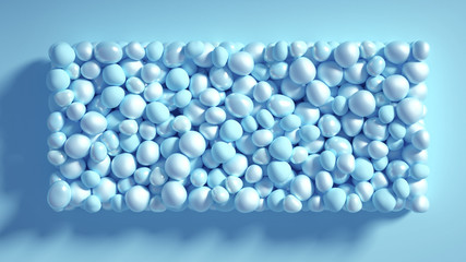 Beautiful background with beads, particles and simulation. 3d illustration, 3d rendering.