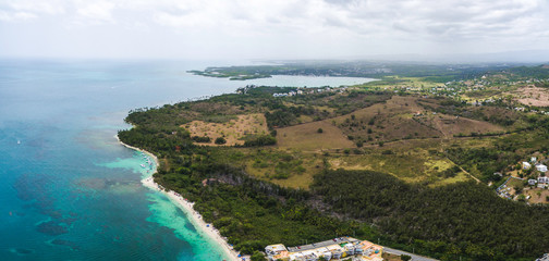 Fototapeta na wymiar Panoramic aerial shot of Cabo Rojo coast Puerto Rico
