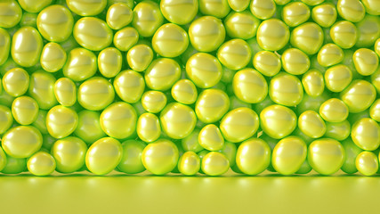 Beautiful background with beads, particles and simulation. 3d illustration, 3d rendering.