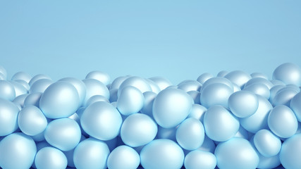 Beautiful background with beads, particles and simulation. 3d illustration, 3d rendering.