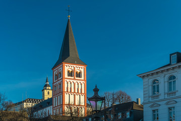 Fototapeta na wymiar St. Servatius Church and Michaelsberg Monastery in Siegburg , Germany 