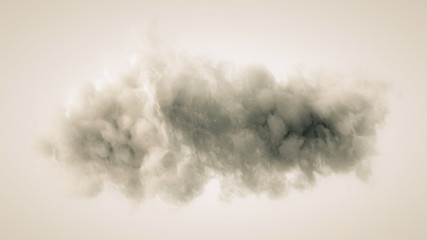 Cloud isolated, steam, smoke. 3d illustration, 3d rendering.