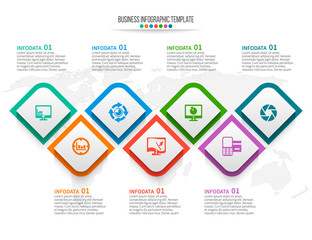 Obraz premium Abstract 3D Paper Infographics. Business template .Vector illustration