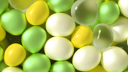 Beautiful background with beads, particles and simulation. 3d illustration, 3d rendering.