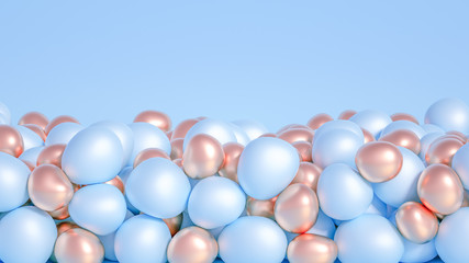 Beautiful background with beads, particles and simulation. 3d illustration, 3d rendering.