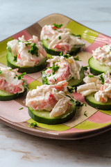 Seafood Salad Cucumber Slices