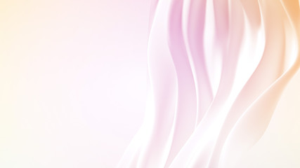 Naklejka premium Beautiful luxury elegant backdrop with silk fabric drapery. 3d illustration, 3d rendering.