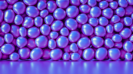 Beautiful background with beads, particles and simulation. 3d illustration, 3d rendering.