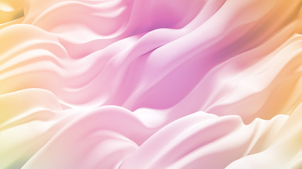 Beautiful luxury elegant backdrop with silk fabric drapery. 3d illustration, 3d rendering.