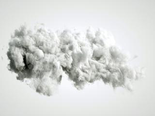 Cloud isolated, steam, smoke. 3d illustration, 3d rendering.