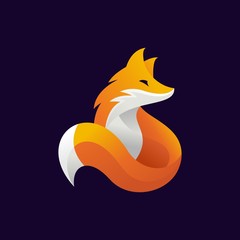Obraz premium Creative Colorful Fox Logo Vector Illustration