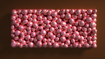 Beautiful background with beads, particles and simulation. 3d illustration, 3d rendering.