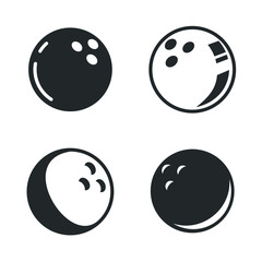 Bowling ball icon template color editable. Bowling ball symbol vector sign isolated on white background illustration for graphic and web design.
