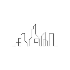 Fototapeta premium City skyline, city silhouette logo icon vector