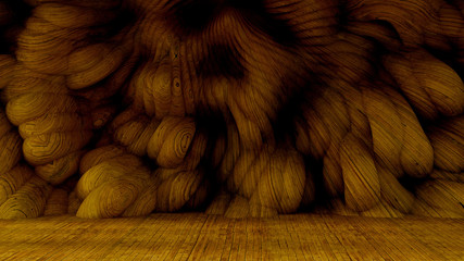 Interior texture wood background. 3d illustration, 3d rendering.