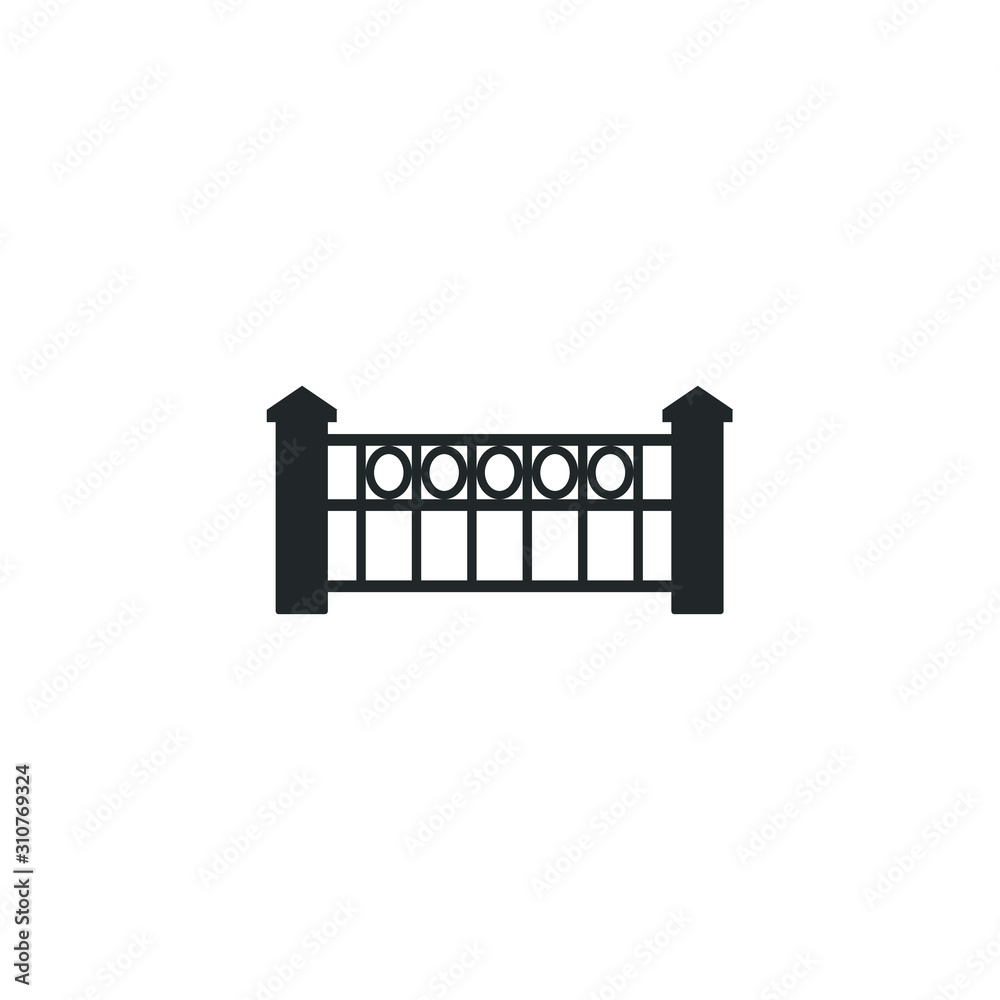 Aufkleber fence icon template color editable. fence symbol vector sign isolated on white background illustration for graphic and web design.