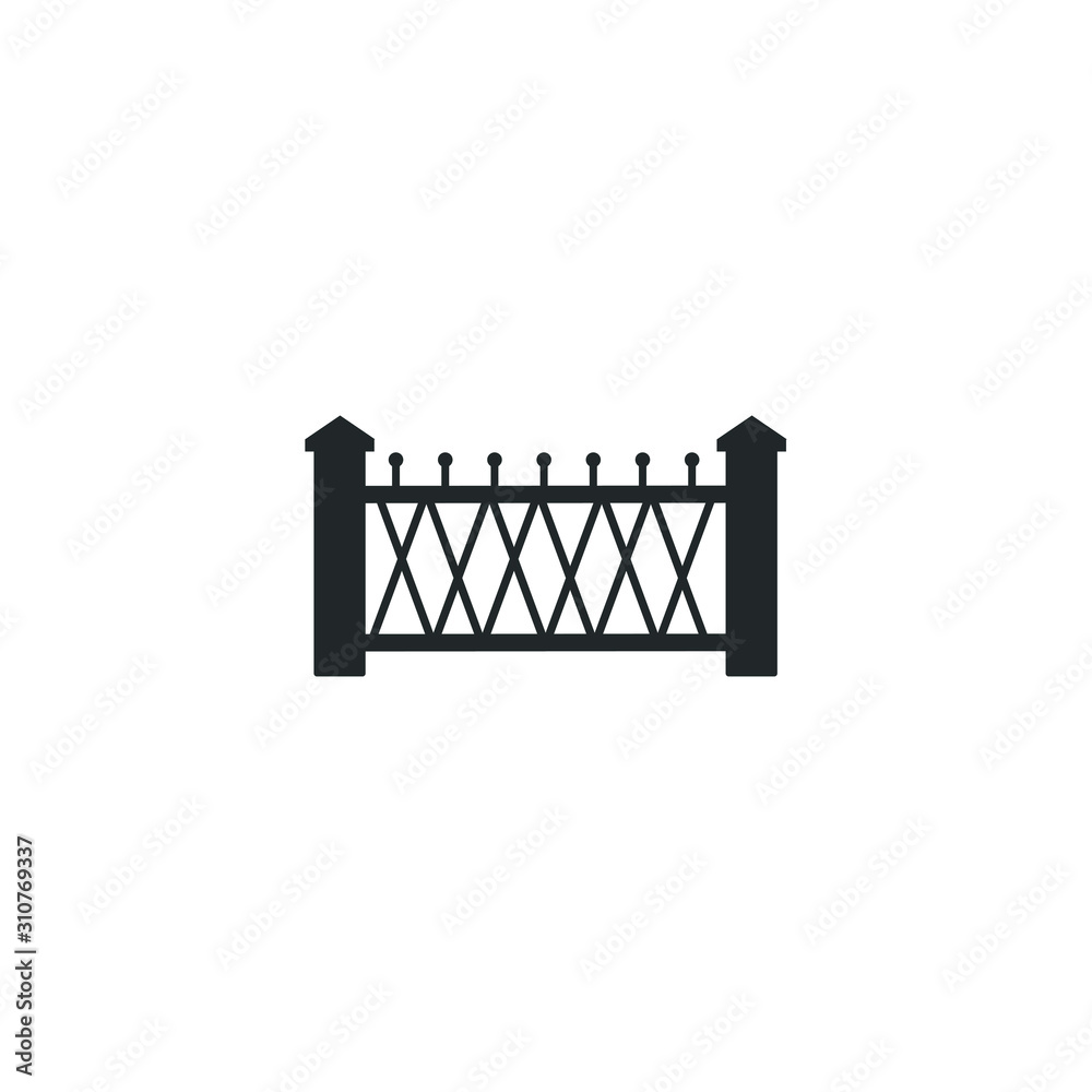 Poster fence icon template color editable. fence symbol vector sign isolated on white background illustrati