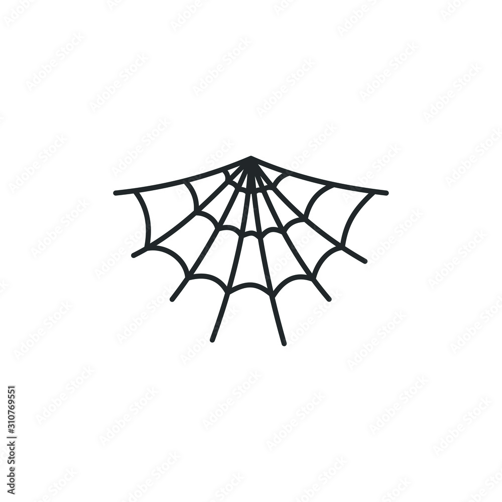 Poster Halloween spider web icon template color editable. venom cobweb symbol vector sign isolated on white background illustration for graphic and web design.