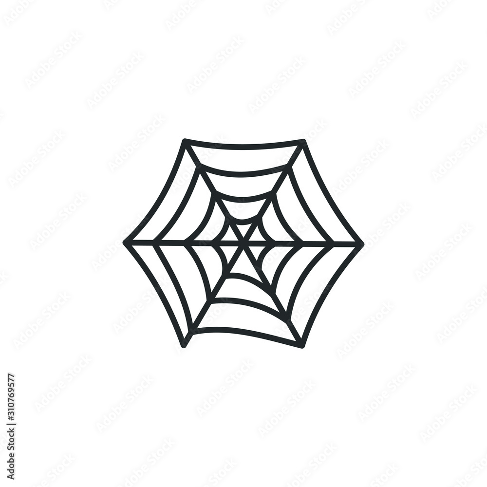 Poster Halloween spider web icon template color editable. venom cobweb symbol vector sign isolated on white background illustration for graphic and web design.