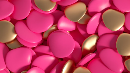 Beautiful background with beads, particles and simulation. 3d illustration, 3d rendering.