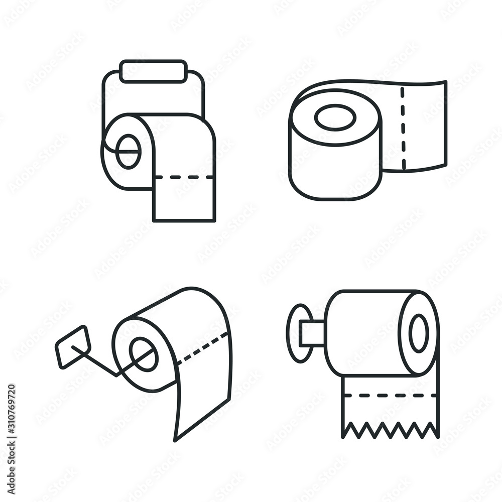 Poster toilet tissue paper roll icon template color editable. tissue paper symbol vector sign isolated on w
