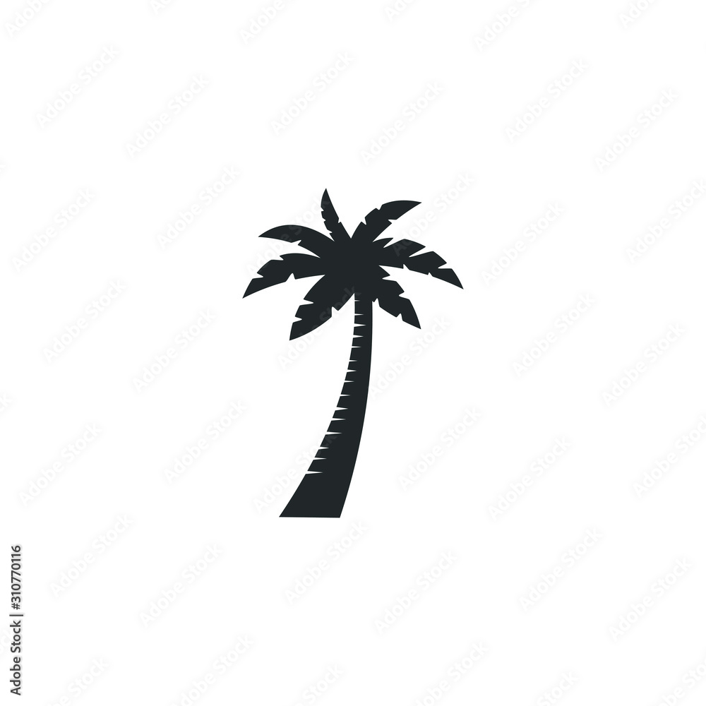 Poster tropical palm trees icon template color editable. summer black palm tree silhouette symbol vector si