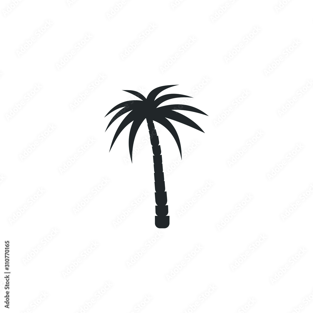Poster tropical palm trees icon template color editable. summer black palm tree silhouette symbol vector si