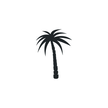 tropical palm trees icon template color editable. Summer Black palm tree silhouette symbol vector sign isolated on white background illustration for graphic and web design.